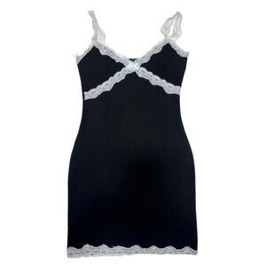 Unknown Brand Black White Lace Above the Knee Dress Womens Size Small